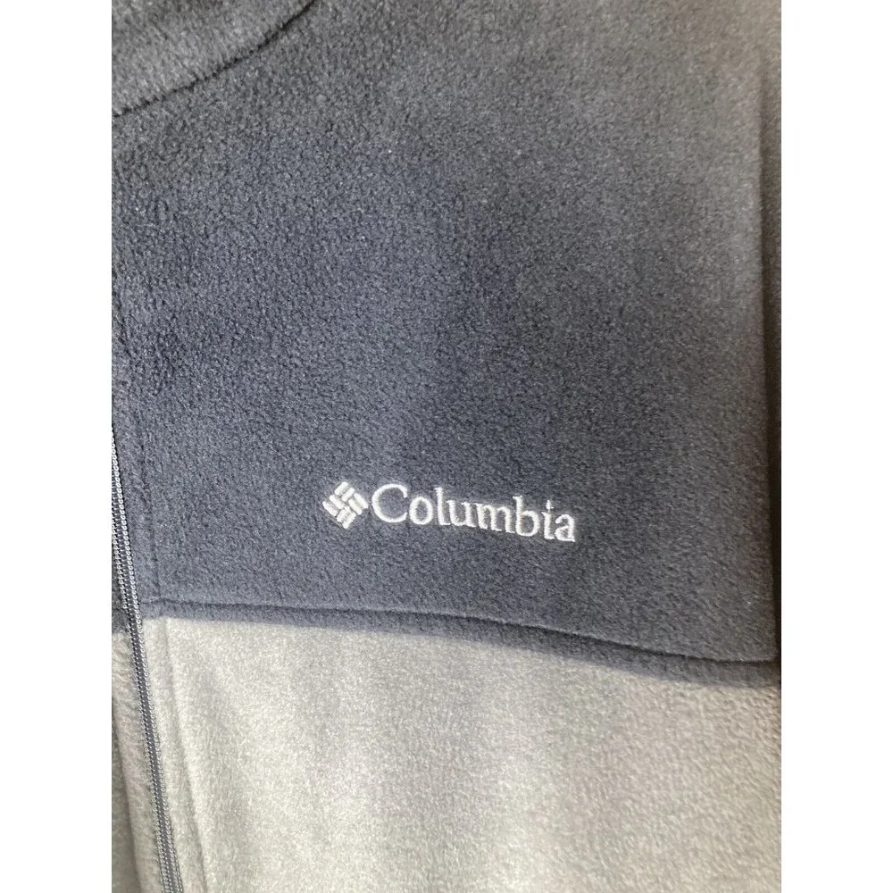 Columbia Fleece Jacket Zip Up Black Gray Mens Size XXL - Picture 2 of 5